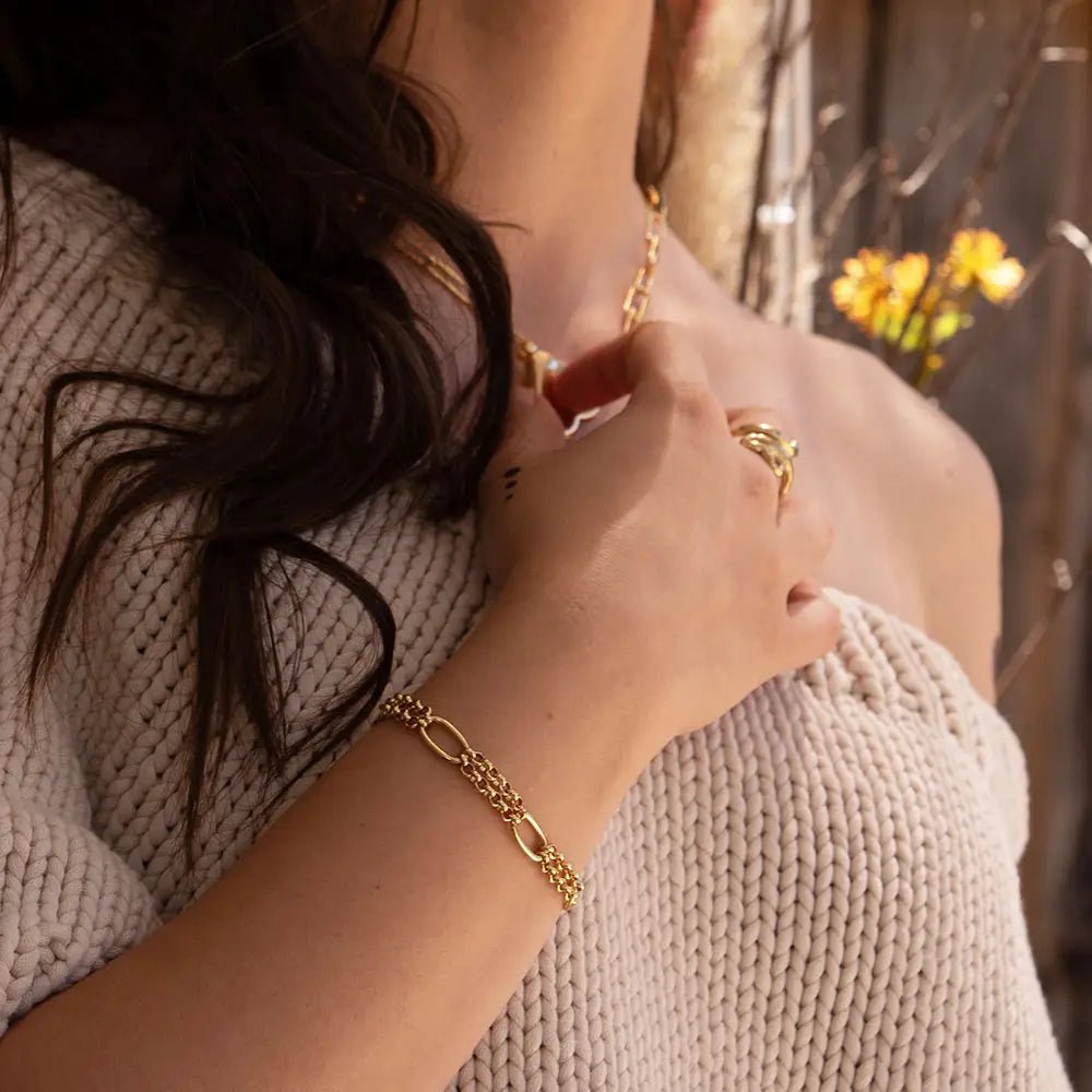Oval Link Statement Chain Bracelet - Rivieratowel