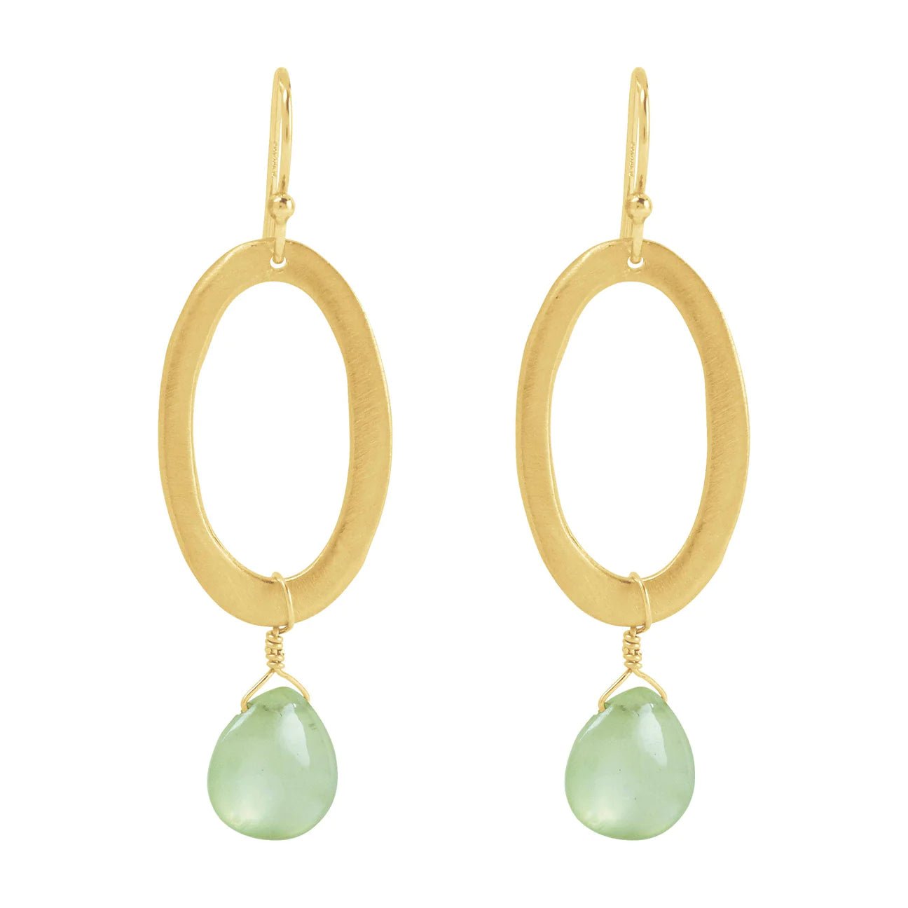 Oval w/ Prenite earrings - Rivieratowel
