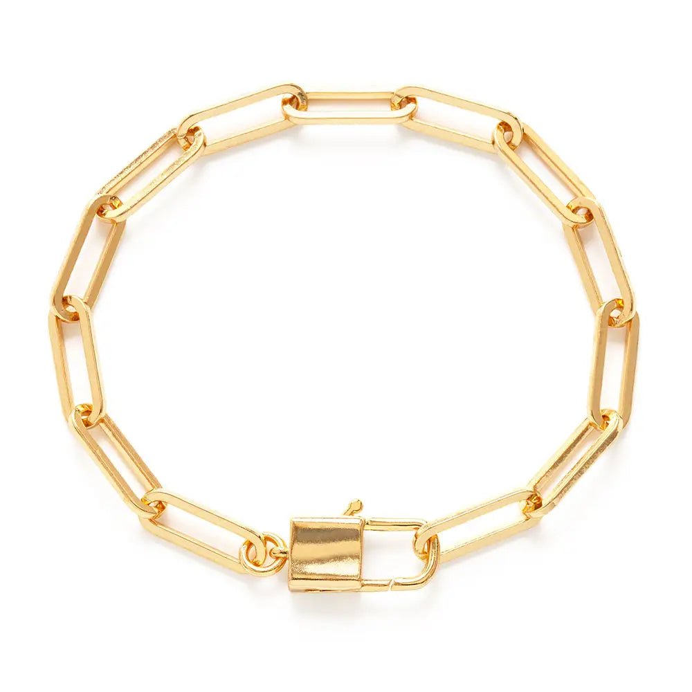 Paperclip Chain Padlock Bracelet - Rivieratowel