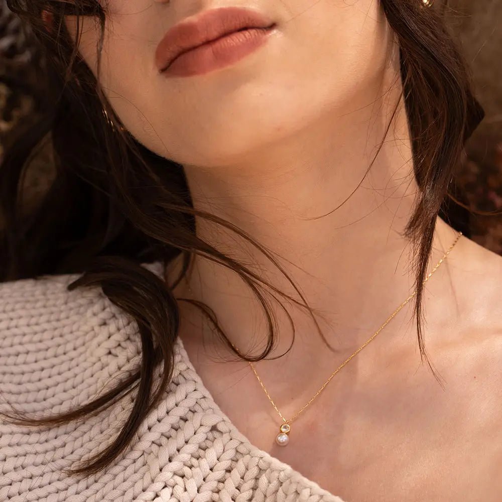 Pearl and Crystal Necklace - Rivieratowel