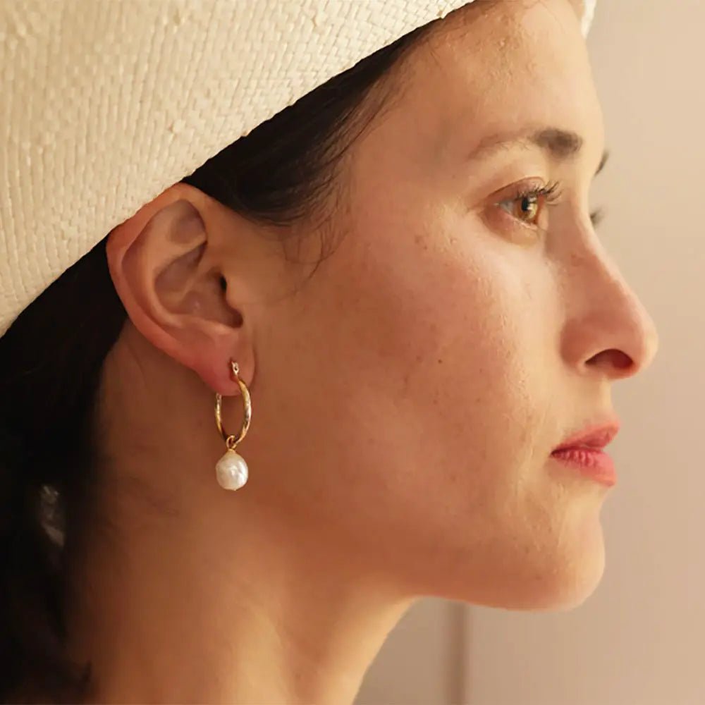 Pearl Hoop Earrings - Rivieratowel