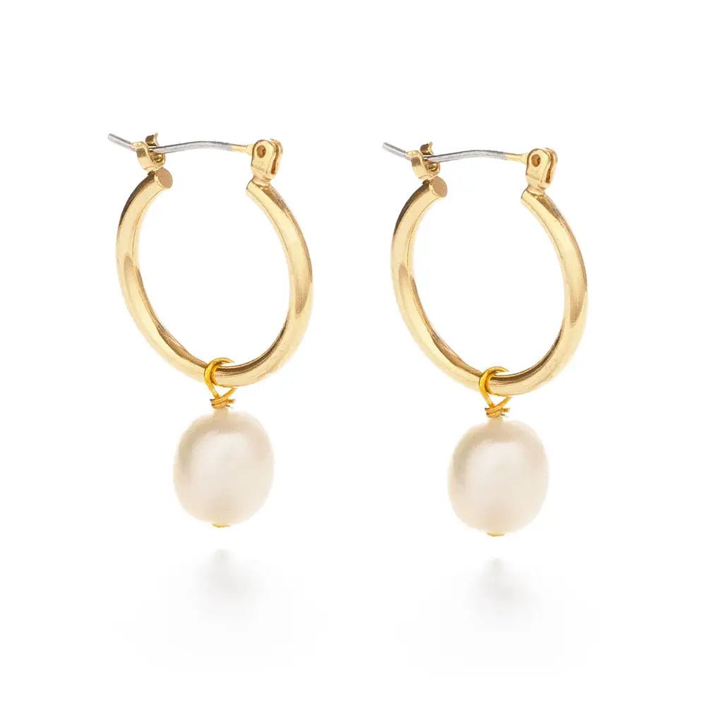 Pearl Hoop Earrings - Rivieratowel