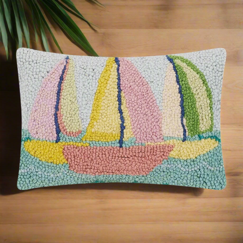 Sailboats Hook Pillow - Rivieratowel