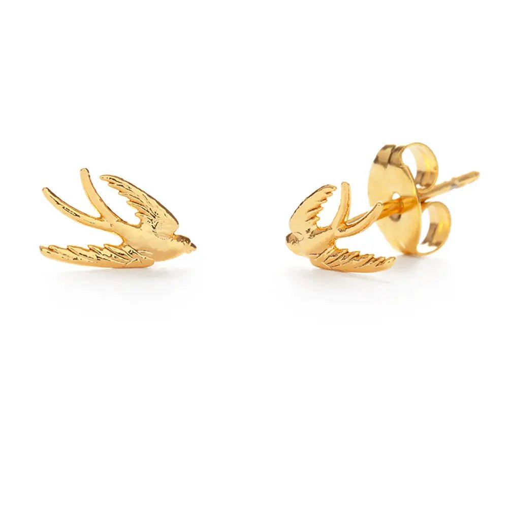 Swallow Bird Stud Earrings - Rivieratowel