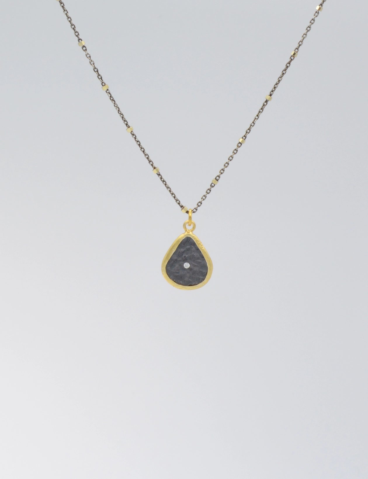 Teardrop Pendant 2 Tone Necklace - Rivieratowel