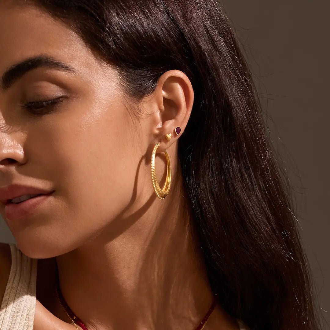 Timeless Beauty Dot Hoop Earrings - Rivieratowel