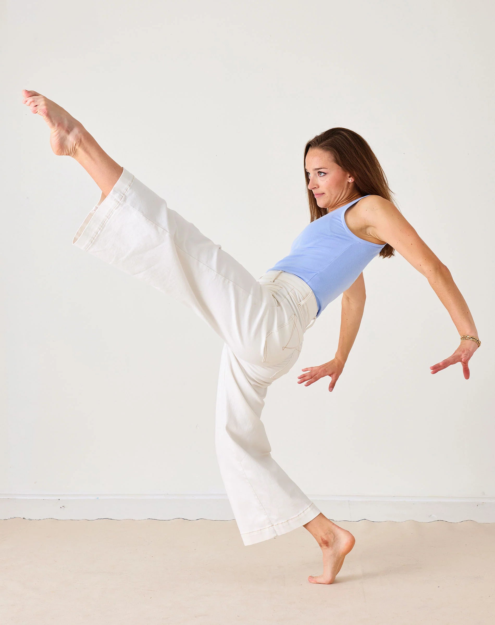 Kate Wide Leg White Shell