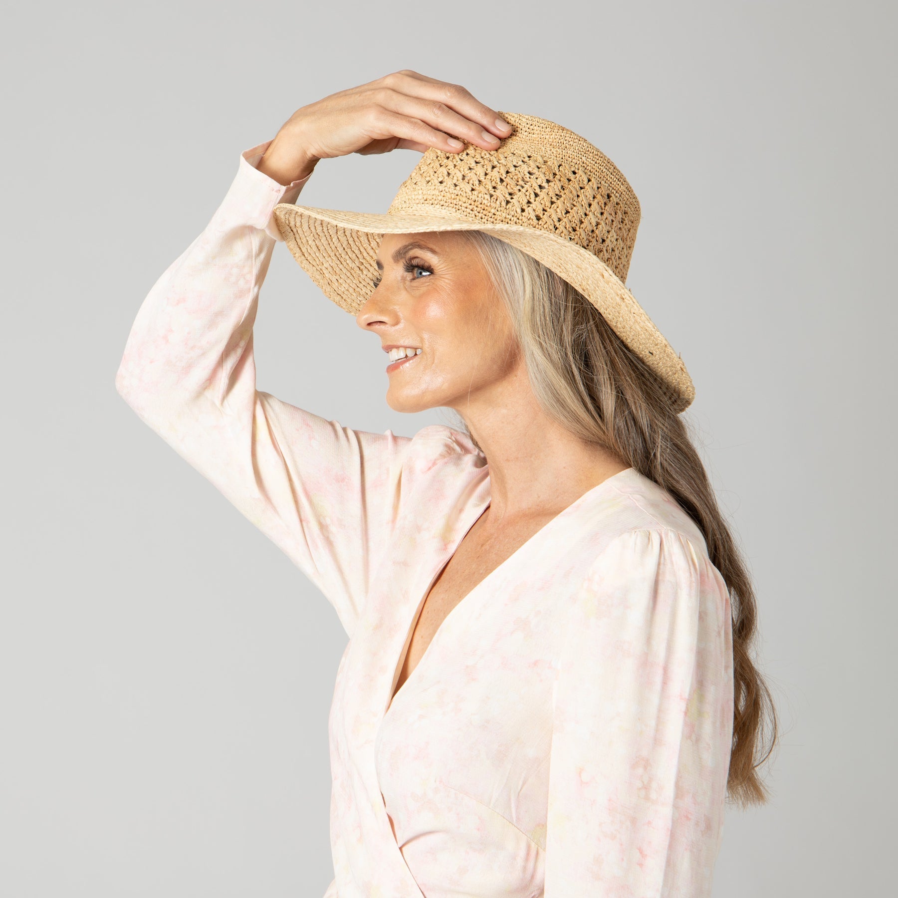 Raffia Fedora Crochet Crown