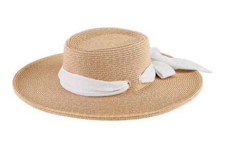 Boater Hat with Scarf/Bow - Rivieratowel