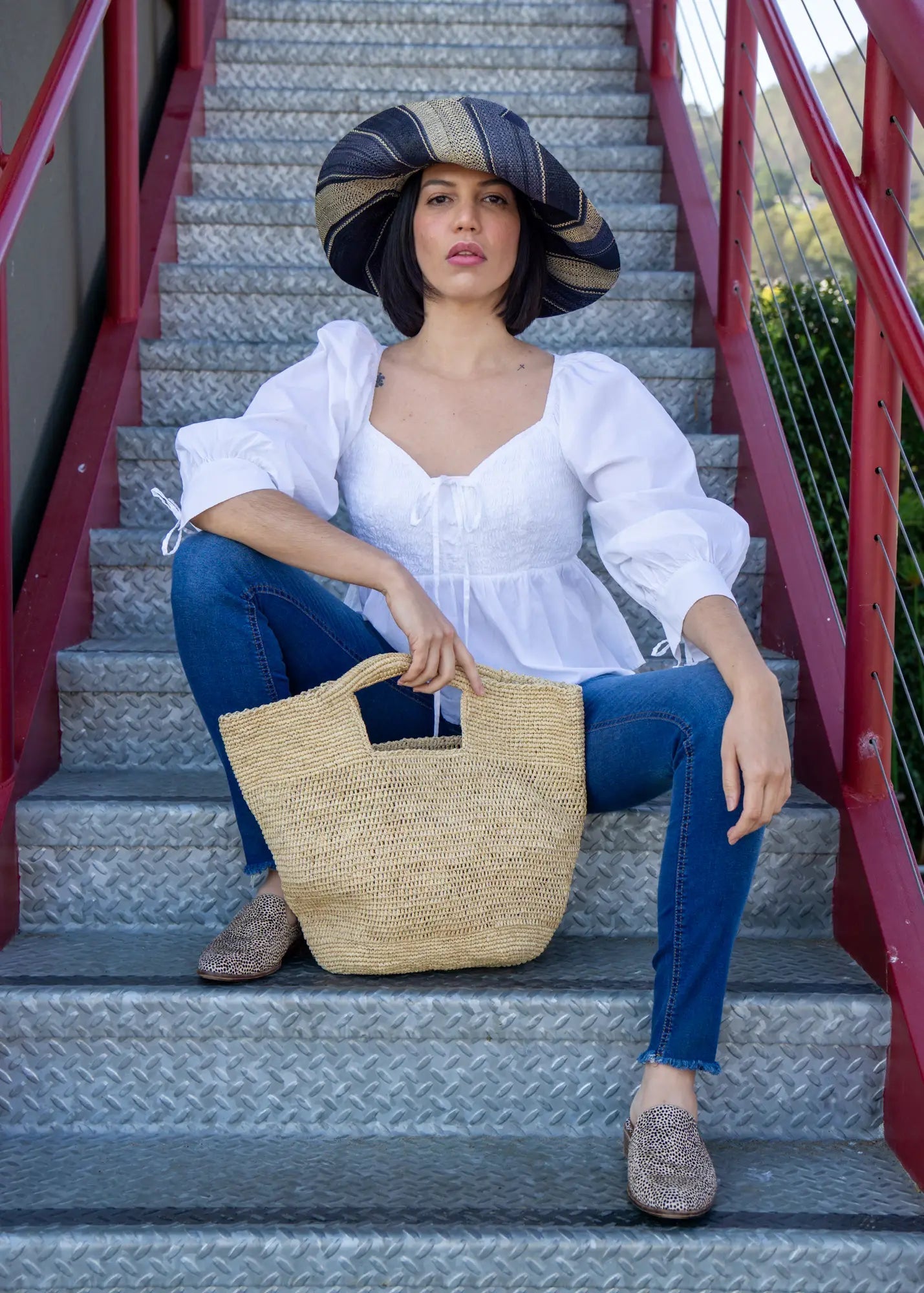 Concon Crochet Straw Basket - Rivieratowel