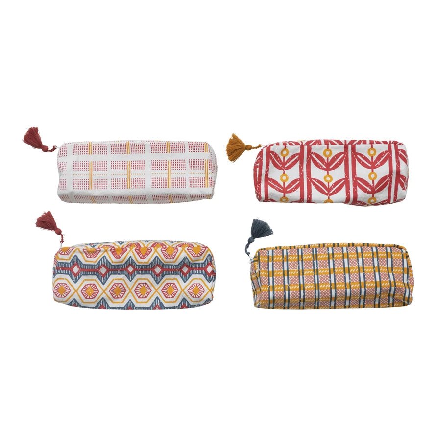Printed Zip Pouch with Tassel Asst - Rivieratowel