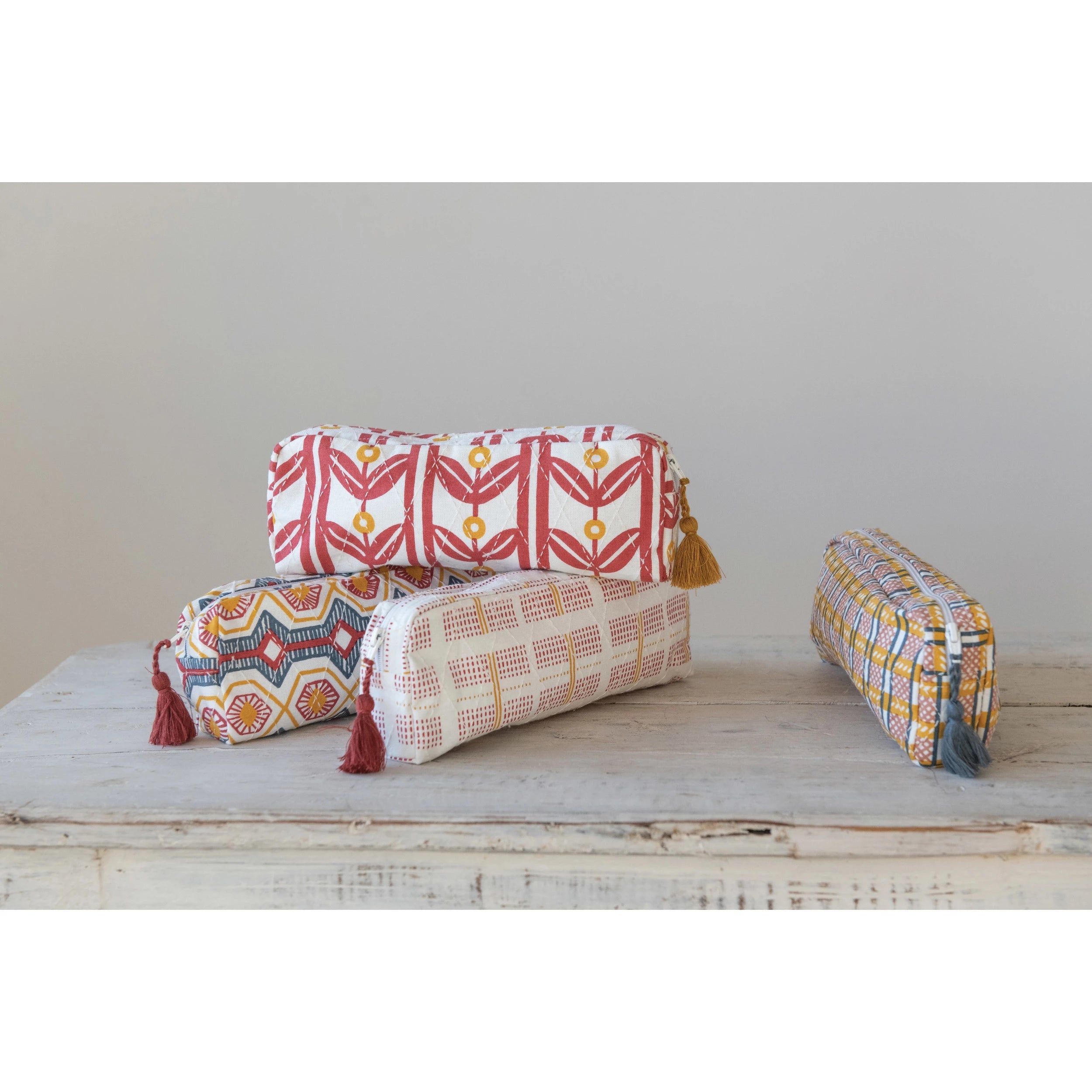 Printed Zip Pouch with Tassel Asst - Rivieratowel