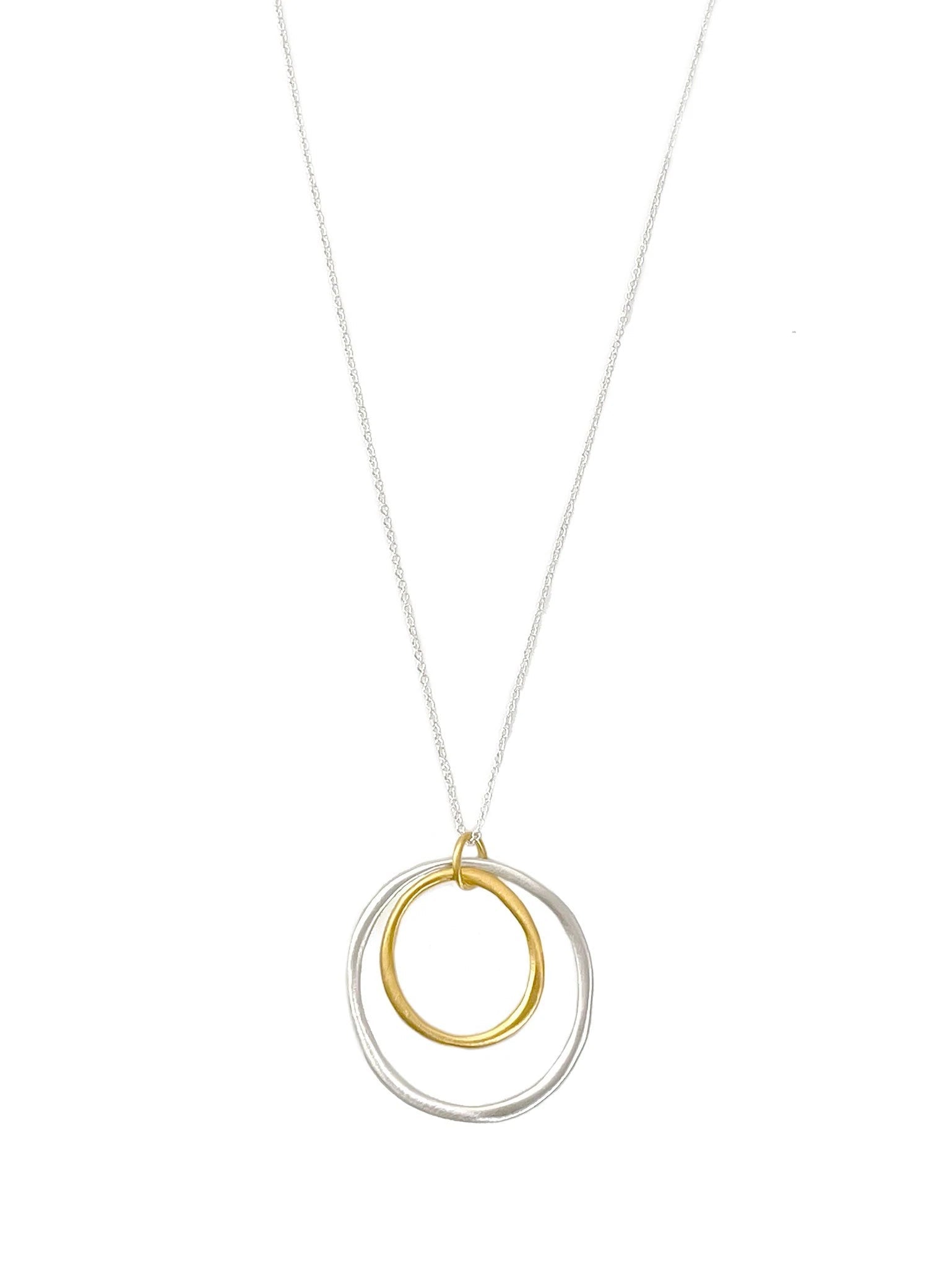 Silver & Vermeil Double Circles on Silver Chain - Rivieratowel