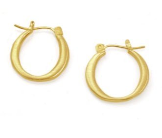 Small Round Hoop Vermeill Earrings - Rivieratowel