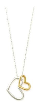 Two Open Heart Silver & Vermeil Necklace - Rivieratowel