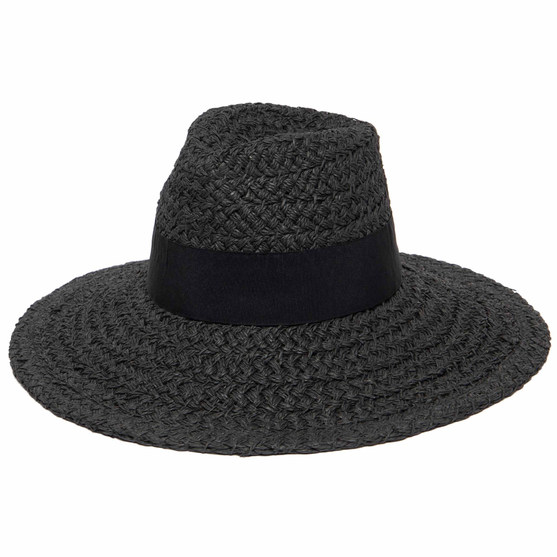Wide Brim Fedora With Grosgrain - Rivieratowel