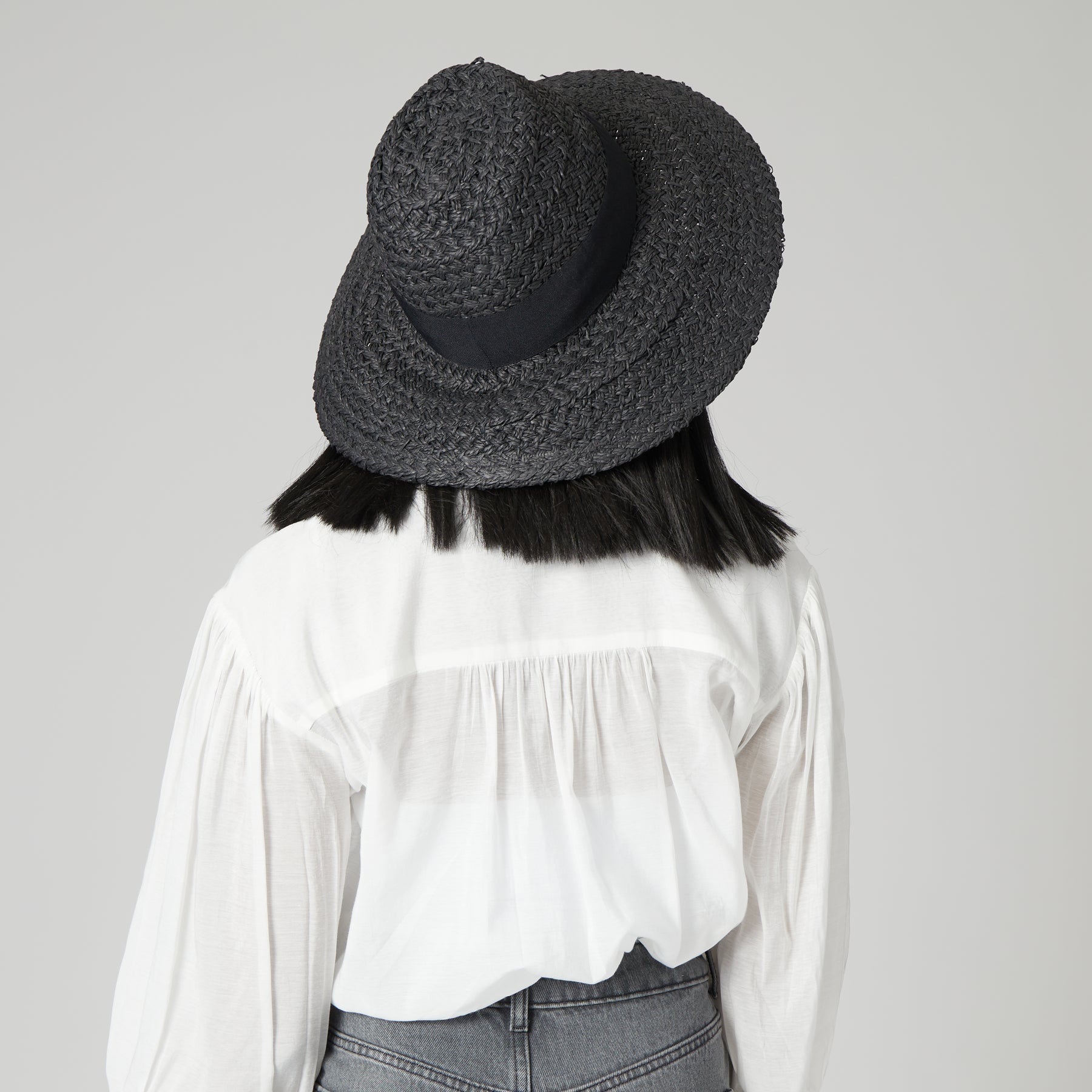 Wide Brim Fedora With Grosgrain - Rivieratowel