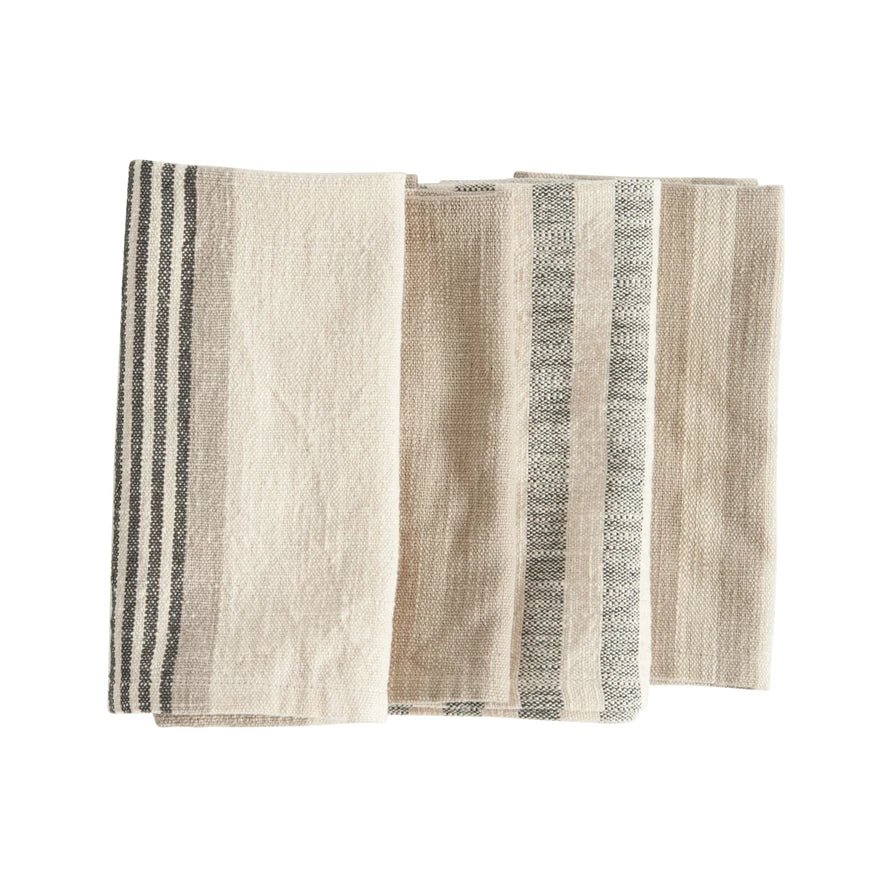 Woven Cotton Striped Napkins, Set of 4 - Rivieratowel